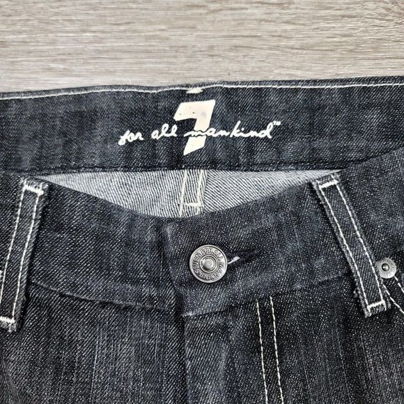 7FAM Size 31 Distressed A-Pocket‎ Swarovski Jeweled Low Rise Flare Jeans U130133 - Picture 6 of 12